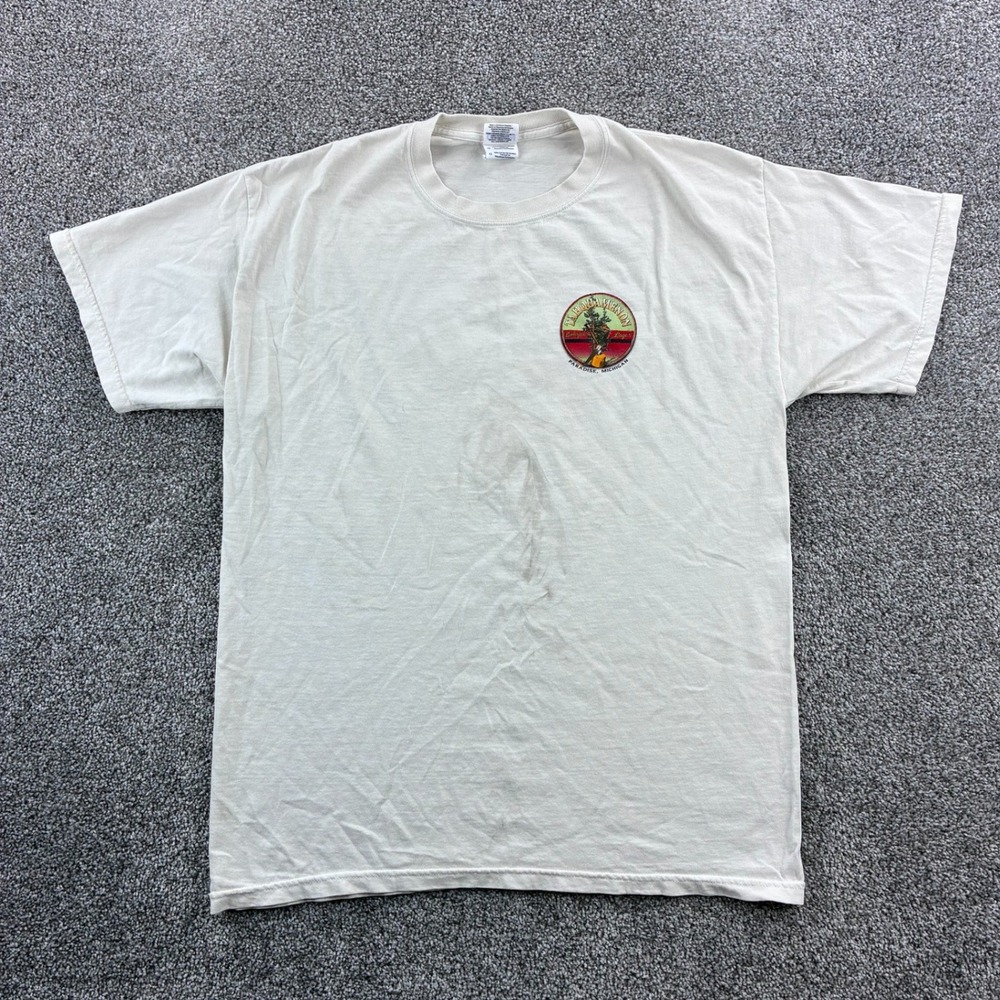Vintage Y2K Tahquamenon Falls Brewery‎ Shirt Mens L Cream Cotton Beer Brew Pub